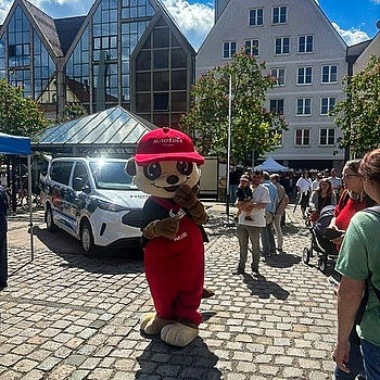 Maskottchen Schraubi bei Memmingen blüht