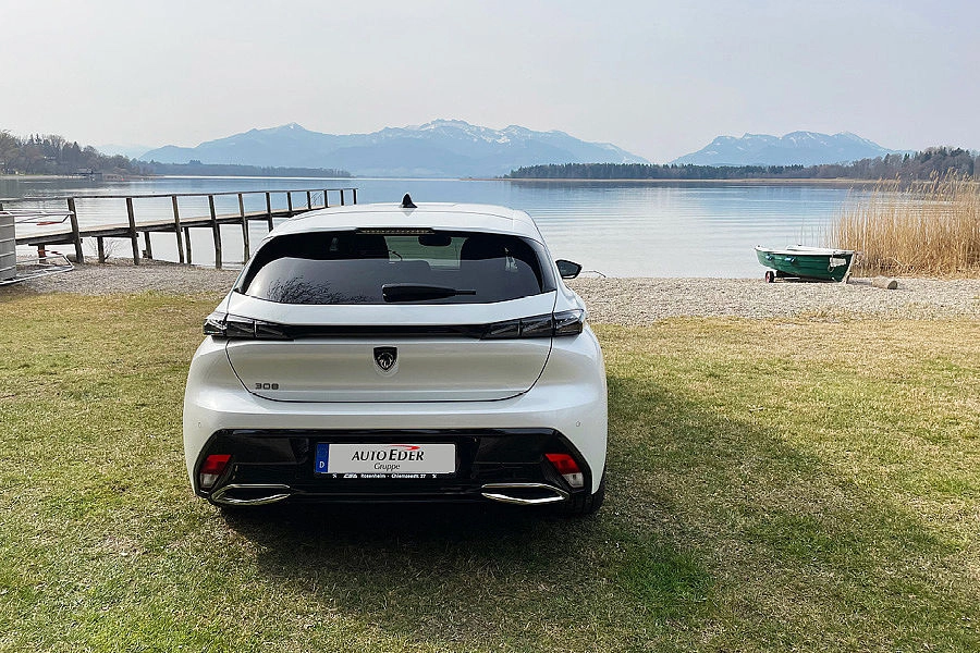 Heckansicht des neuen Peugeot 308