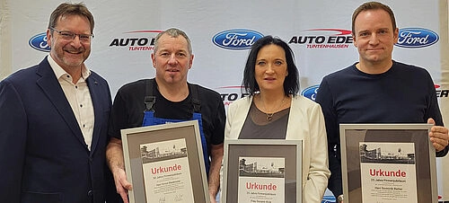 Mitarbeiter-Ehrung bei Auto Eder Tuntenhausen